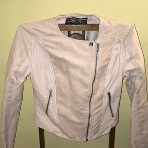 Shinestar light blush Pink faux Leather & suede but softJacket